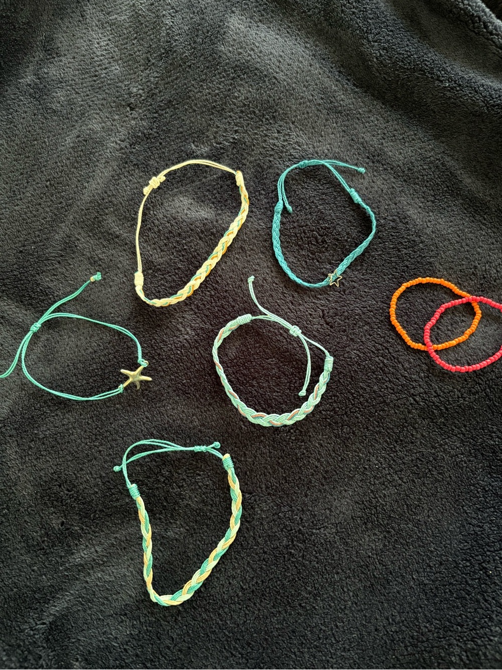 Handmade Braided & Cord Friendship Bracelets - Mint, Teal, Yellow, Orange, Red